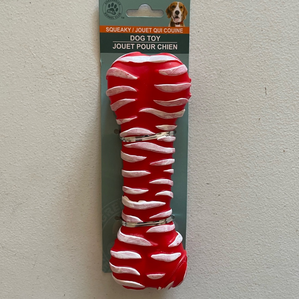 Dog Toy: NWT Printed Vinyl Classic Dog Bone Toy